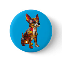 Bouton en verre coloré Chihuahua