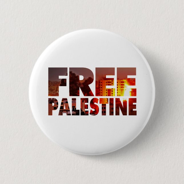 Badge Rond 5 Cm Bouton Enregistrer le Pinback Palestine (Devant)