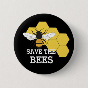 Badge Rond 5 Cm Bouton Enregistrer les abeilles