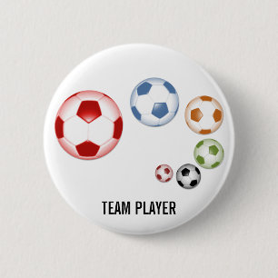Badge Rond 5 Cm Bouton ensemble de ballons de football multicolore