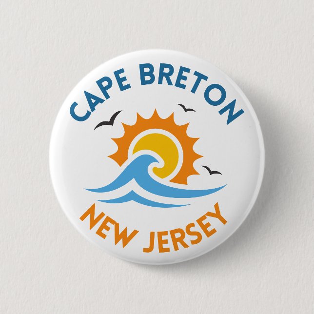 Badge Rond 5 Cm Bouton Ensoleillé du Cap-Breton (Devant)