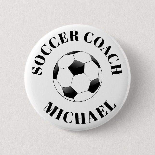 Badge Rond 5 Cm Bouton entraîneur de soccer personnalisé (Devant)