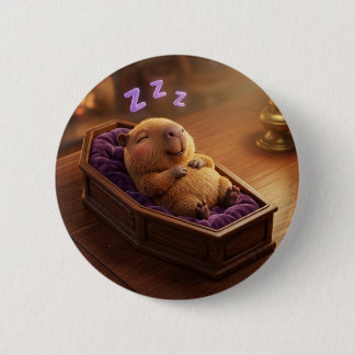 Badge Rond 5 Cm Bouton épinglé à l'effigie d'un capybara mignon en