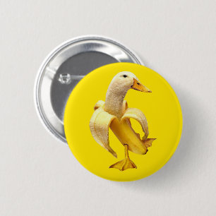 Badge Rond 5 Cm Bouton épingle Banana Canard mème