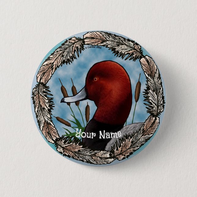 Badge Rond 5 Cm Bouton épinglé Canard Colvert (Devant)