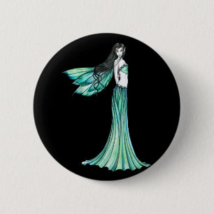 Badge Rond 5 Cm Bouton épinglé de fée verte