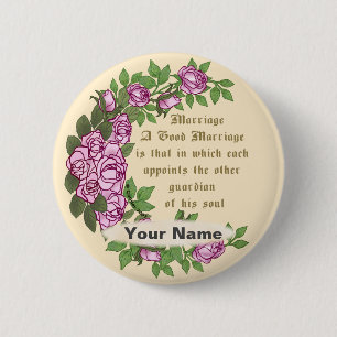 Badge Rond 5 Cm Bouton épingle de mariage verset de mariage