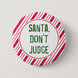 Badge Rond 5 Cm Bouton épinglé de Noël avec Père Noël drôle