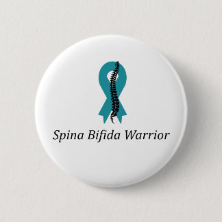 Badge Rond 5 Cm Bouton épingle du guerrier Spina Bifida avec ruban