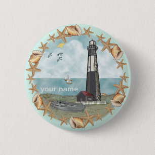 Badge Rond 5 Cm Bouton épinglé du phare de Georgia Shells