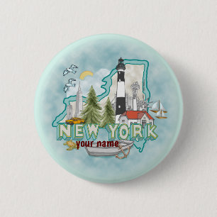 Badge Rond 5 Cm Bouton épingle du phare de New York