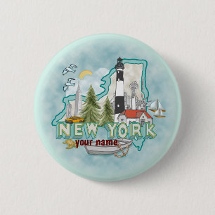Badge Rond 5 Cm Bouton épingle du phare de New York