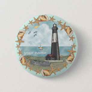 Badge Rond 5 Cm Bouton épingle du phare Georgia Shells