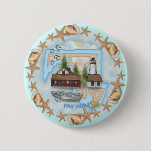 Badge Rond 5 Cm Bouton épingle du phare Maryland Shells