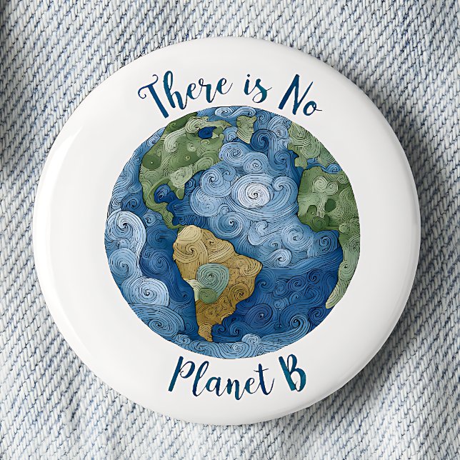 Badge Rond 5 Cm Bouton épinglé Il n'y a pas de planète B (Créateur téléchargé)