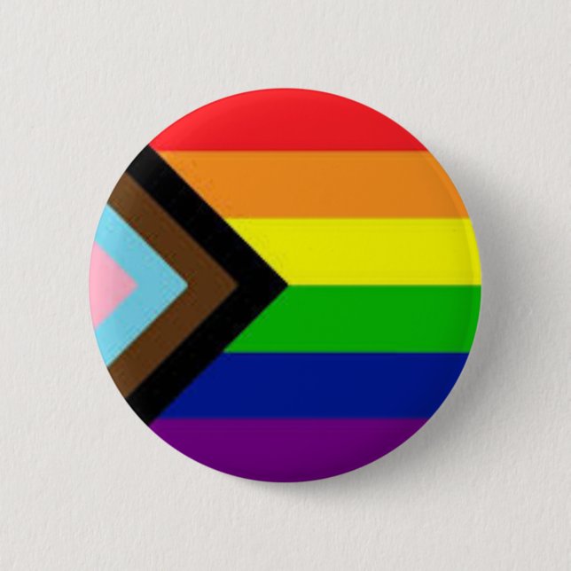 Badge Rond 5 Cm Bouton épinglé LGBTQ+ Progress (Devant)
