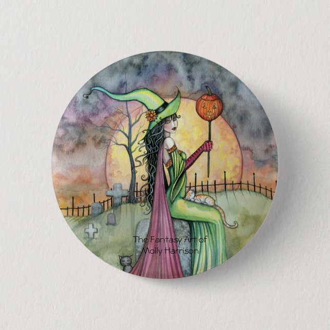Badge Rond 5 Cm Bouton épinglé pour l'amour d'Halloween (Devant)