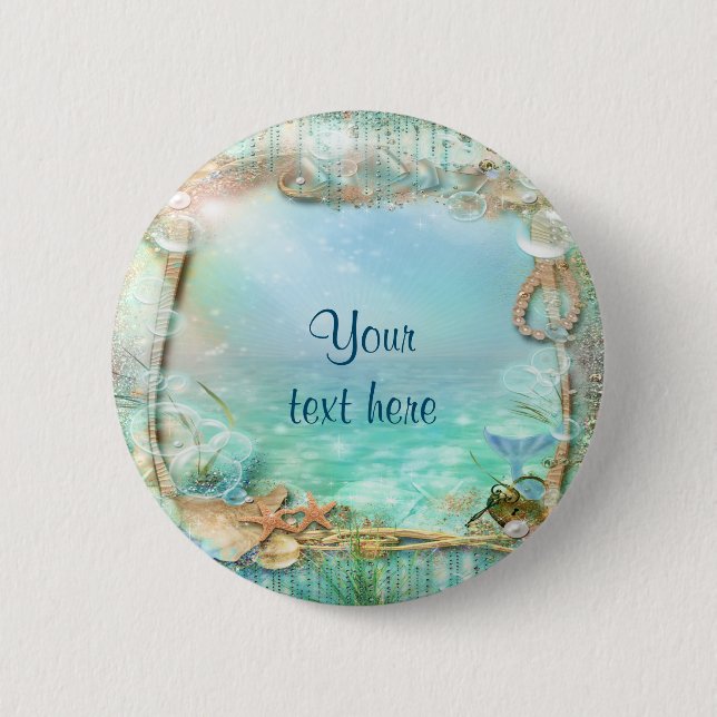 Badge Rond 5 Cm Bouton Épinglette Élégante de Plage Tropicale Ench (Devant)