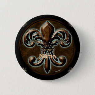 Badge Rond 5 Cm Bouton épinglette Fleur De Lis