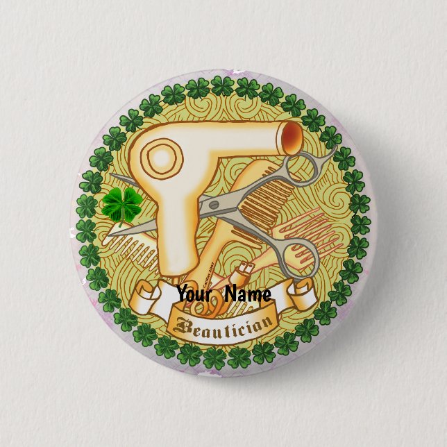 Badge Rond 5 Cm Bouton épinglette irlandaise de beauté (Devant)