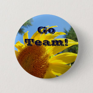 Badge Rond 5 Cm Bouton Équipe Allez ! boutons tournesols