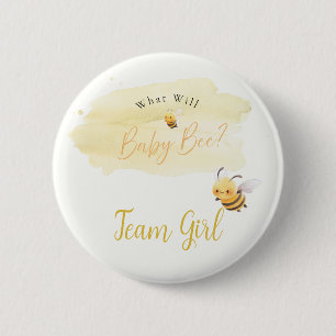 Badge Rond 5 Cm Bouton Équipe Fille Révélation du Sexe de Bébé Abe