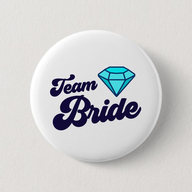 Badge Rond 5 Cm Bouton Équipe Mariée (Devant)