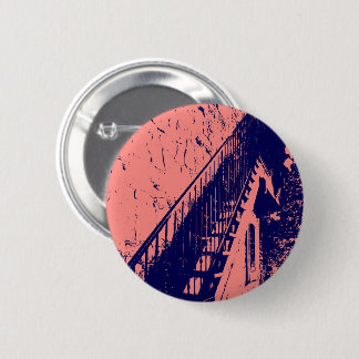 Badge Rond 5 Cm Bouton Escaliers bleus de la marine corallienne