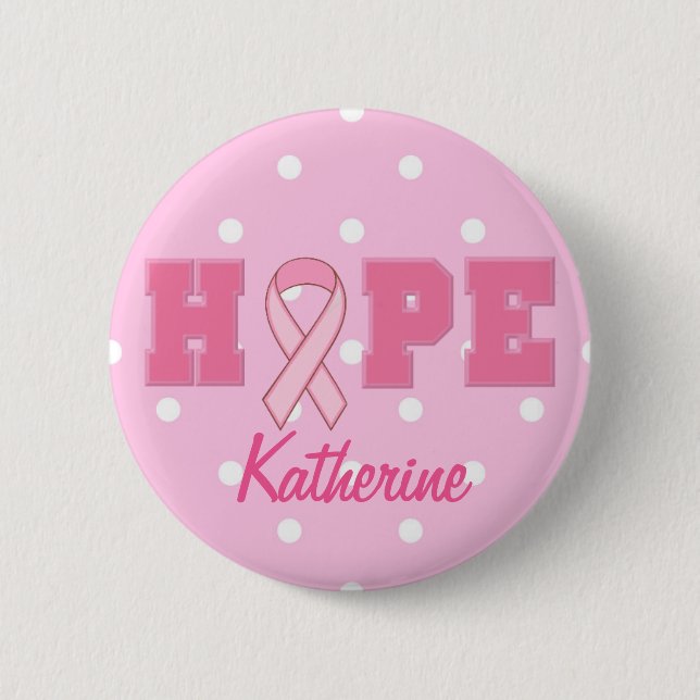 Badge Rond 5 Cm Bouton Espérance du cancer du sein (Devant)