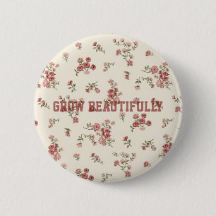 Badge Rond 5 Cm Bouton esthétique floral