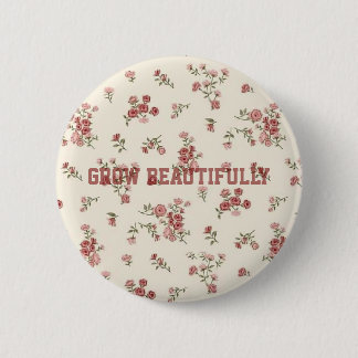 Badge Rond 5 Cm Bouton esthétique floral