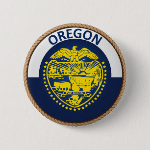 Badge Rond 5 Cm Bouton État du drapeau de l'Oregon