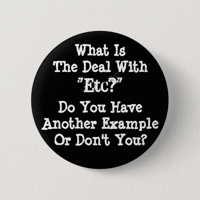 Badge Rond 5 Cm Bouton "etc." (Devant)