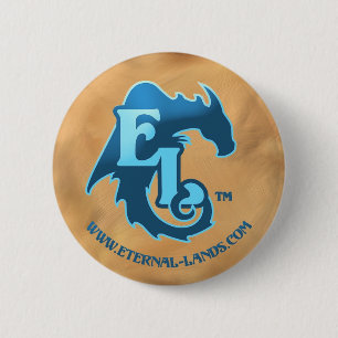 Badge Rond 5 Cm Bouton éternel de logo de terres, bleu