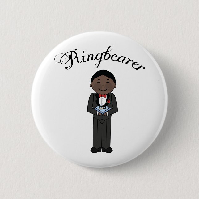 Badge Rond 5 Cm Bouton ethnique de mariage de Ringbearer (Devant)