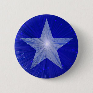 Badge Rond 5 Cm Bouton étoile bleu foncé