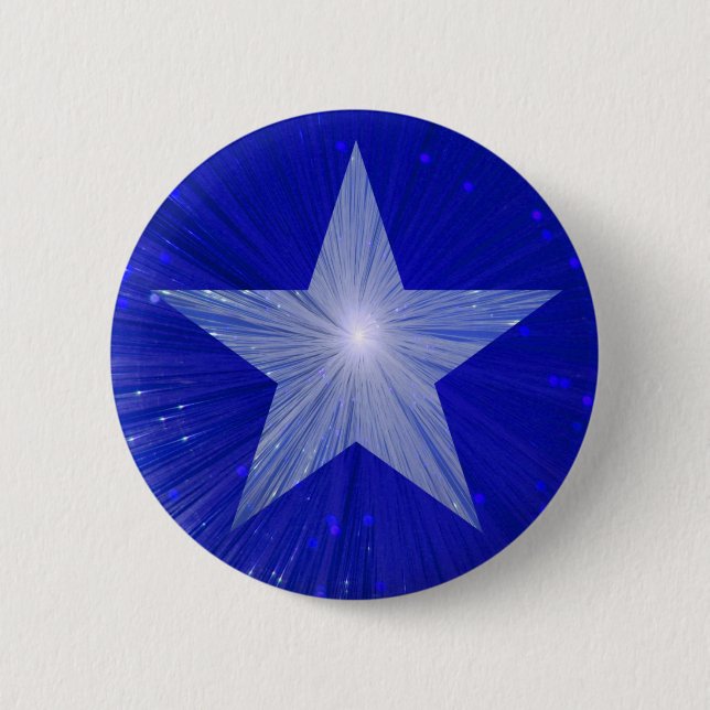Badge Rond 5 Cm Bouton étoile bleu foncé (Devant)