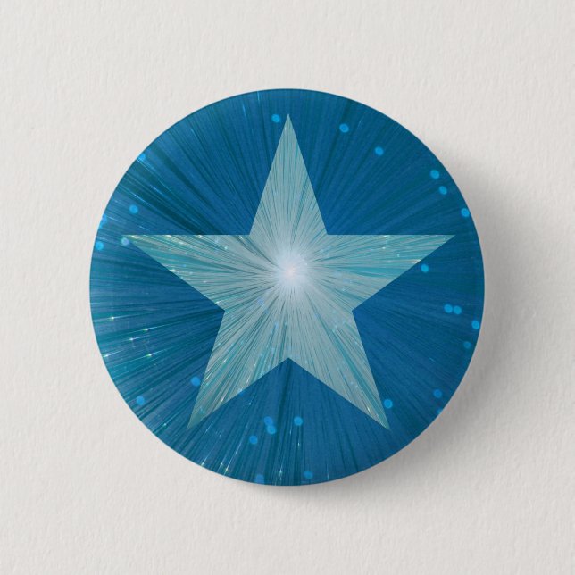 Badge Rond 5 Cm Bouton étoile bleue (Devant)