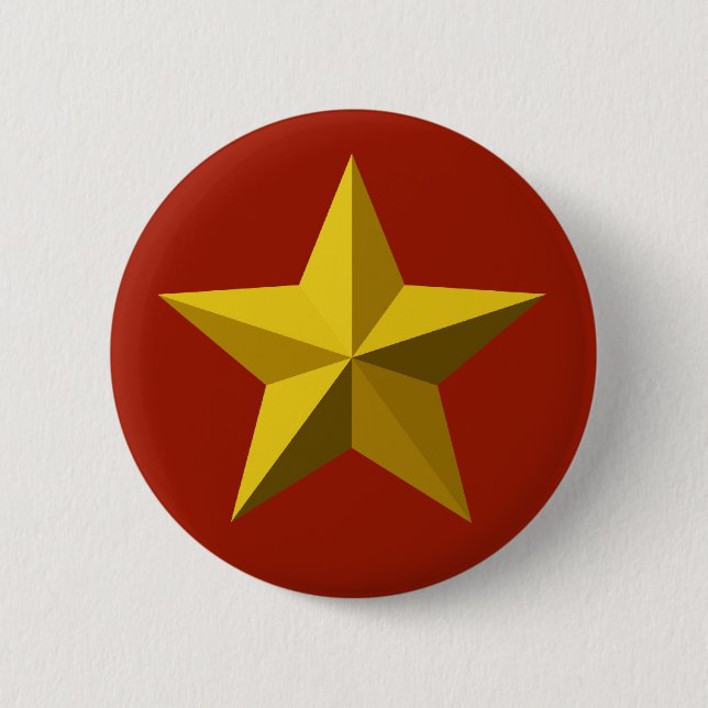 Badge Rond 5 Cm Bouton - étoile d'or (Devant)