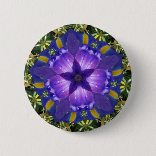 Badge Rond 5 Cm Bouton étoile Iris