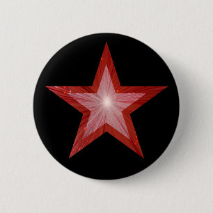 Badge Rond 5 Cm Bouton étoile rouge noir