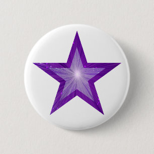 Badge Rond 5 Cm Bouton étoile violet blanc