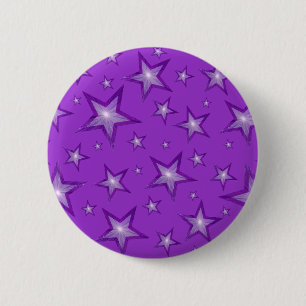 Badge Rond 5 Cm Bouton Étoiles violet violet