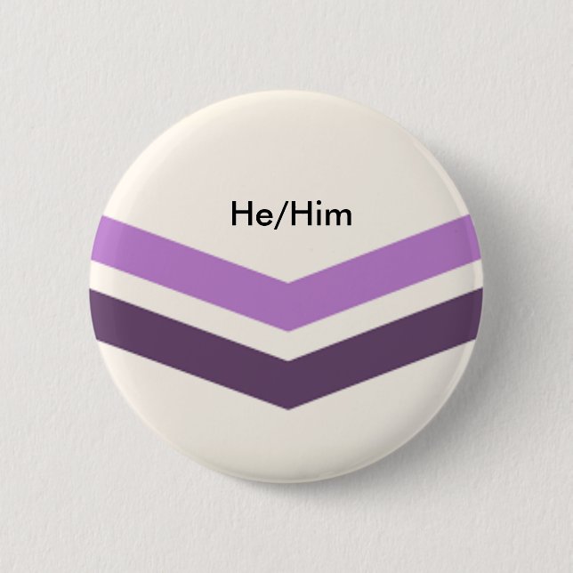 Badge Rond 5 Cm Bouton étrange He/Him de pronoms (Devant)