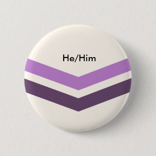 Badge Rond 5 Cm Bouton étrange He/Him de pronoms