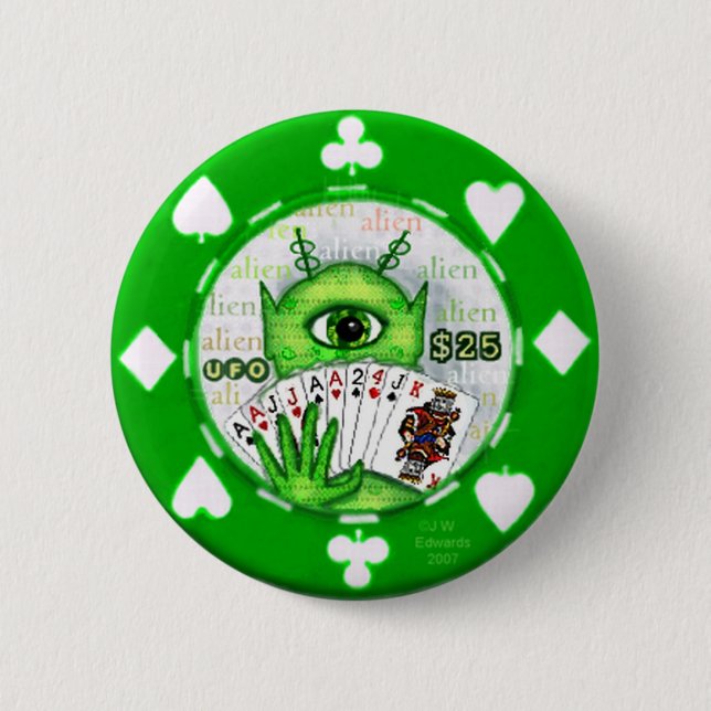 Badge Rond 5 Cm Bouton étranger de jeton de poker (Devant)