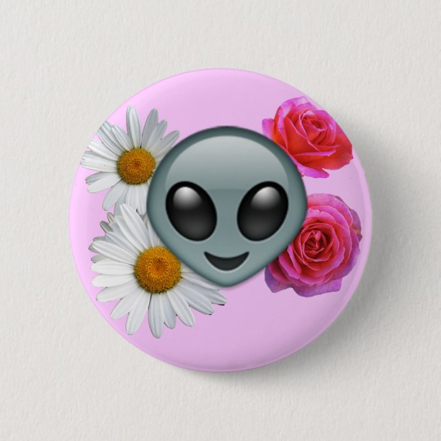 Badge Rond 5 Cm bouton étranger d'emoji (Devant)