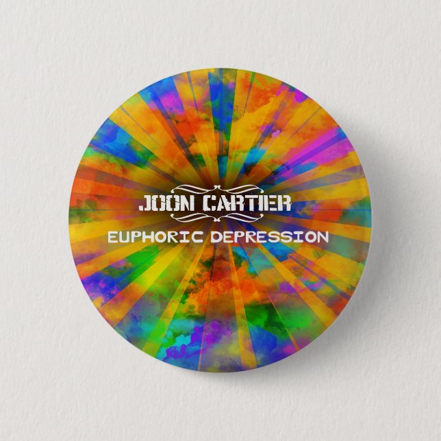 Badge Rond 5 Cm Bouton euphorique de dépression (Devant)