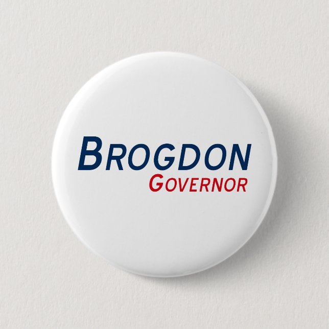 Badge Rond 5 Cm Bouton excité du Gouverneur de Brogdon (Devant)