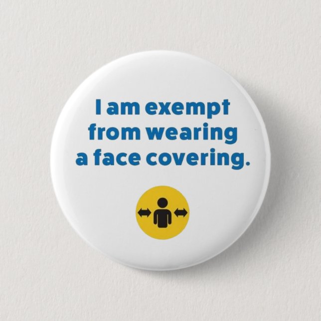 Badge Rond 5 Cm Bouton Exemption Médicale pour masque facial (Devant)